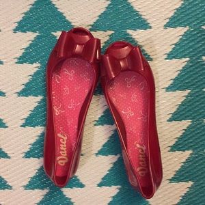 Fuschia Jelly Bow Flats